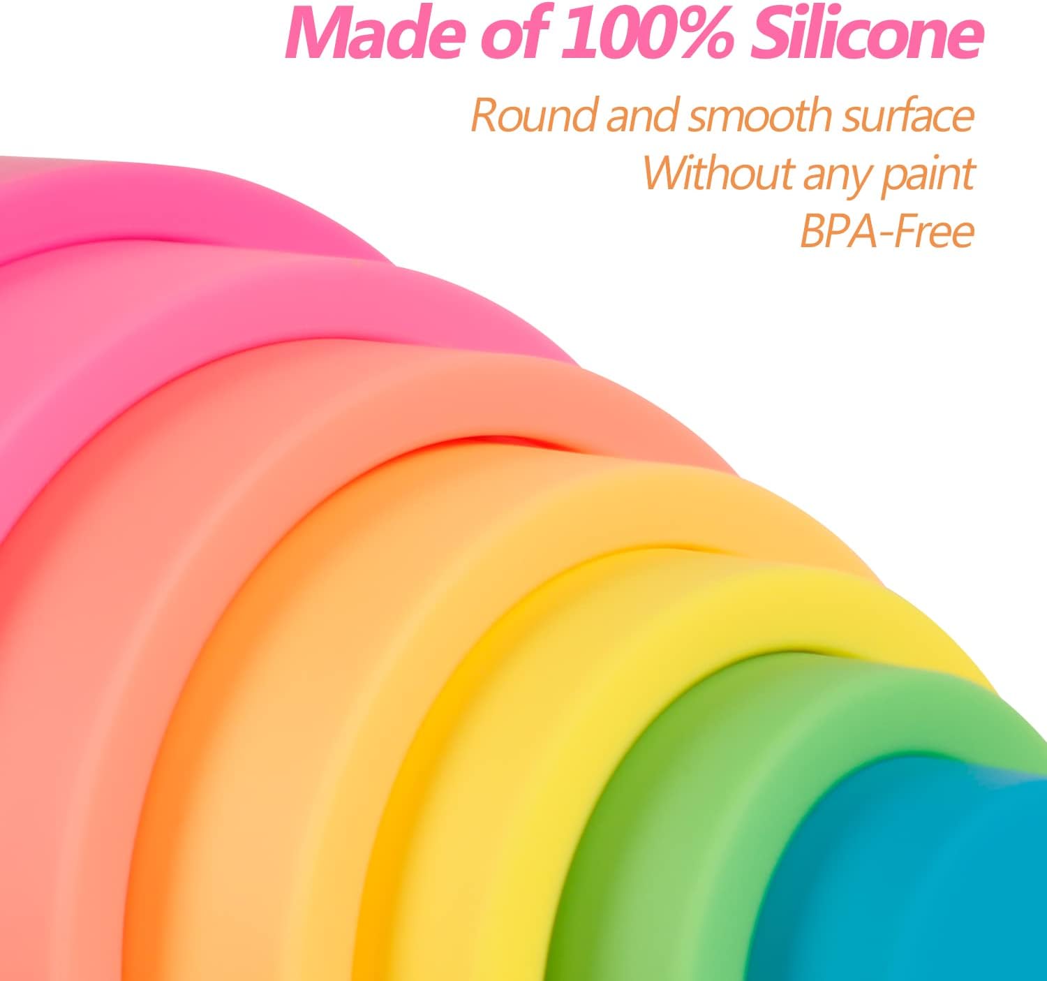 Silicone Rainbow Building Toy